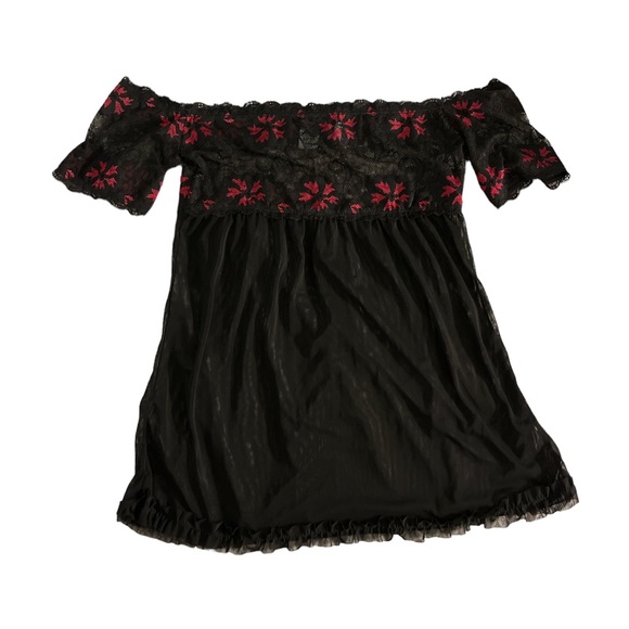 Dreamgirl Tops - dreamgirl lace sheer off the shoulder top